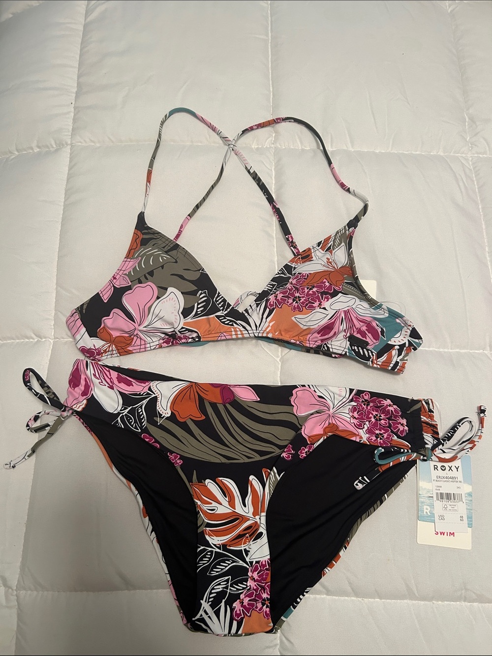 Roxy Floral Tie-Back Bikini set